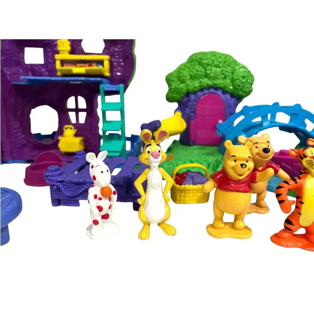 Winnie The Pooh 100 Acre Woods Playset Lot Vintage Characters Tree House 90s